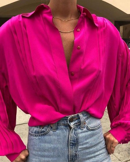fucsia com jeans