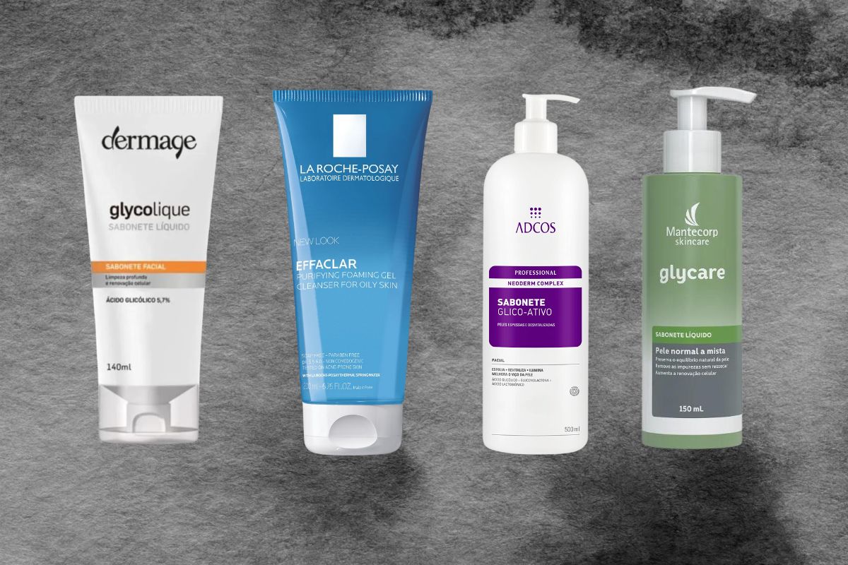 sabonetes faciais com ácido glicólico