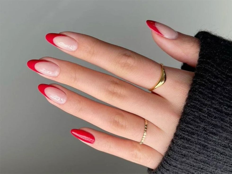 Unhas francesinhas vermelhas tendências