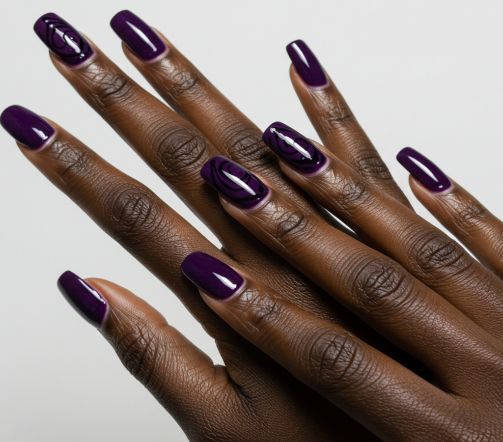 Unhas roxas - Unhas com cores fortes