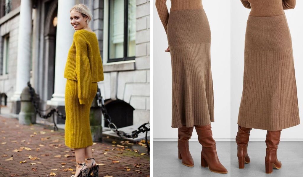 looks de inverno com saia de tricô