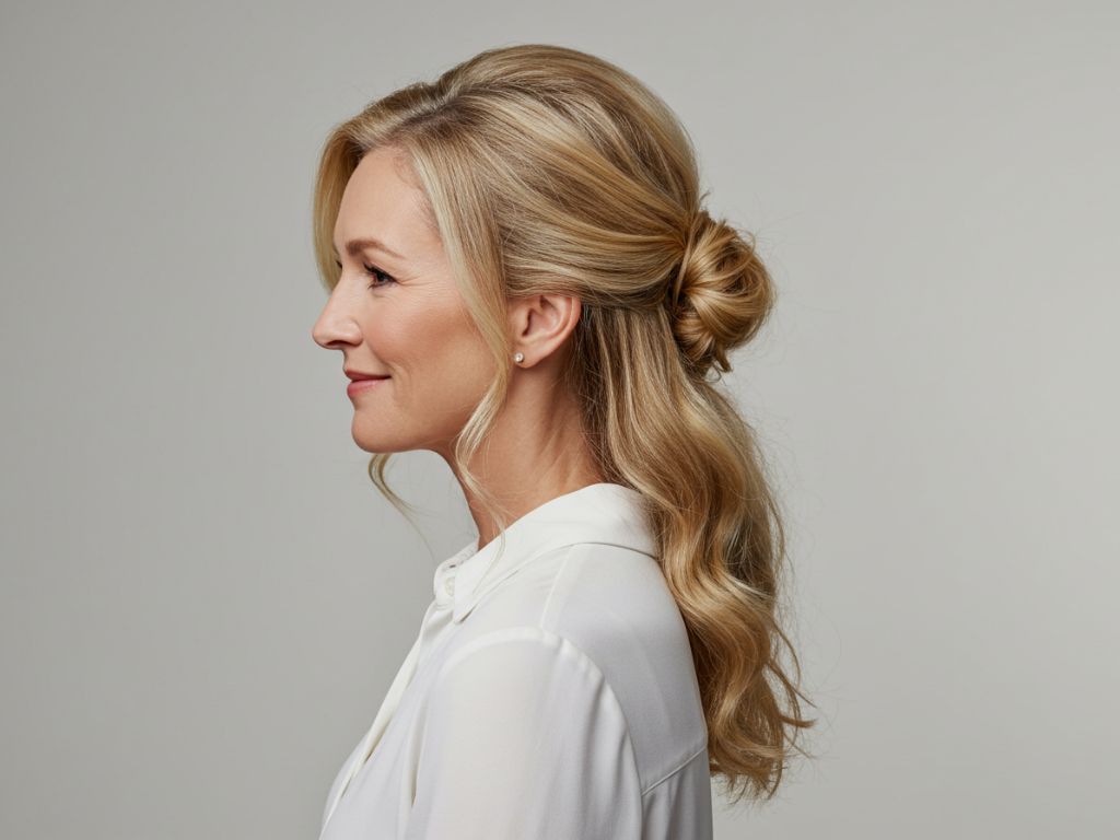 ​Penteados Longos para Mulheres 50+ com Estilo e Sofisticação