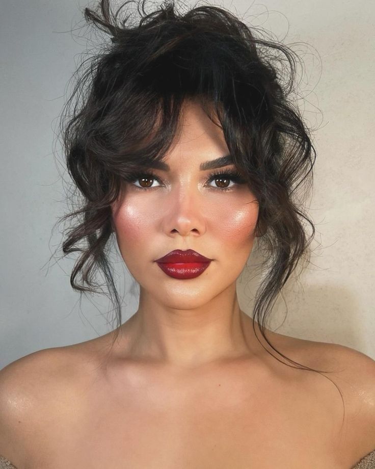 Lábios vermelho cereja