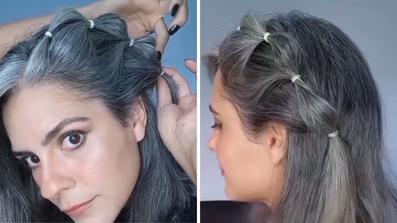 trança presa com mechas