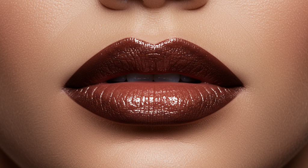 lábios volumosos com maquiagem