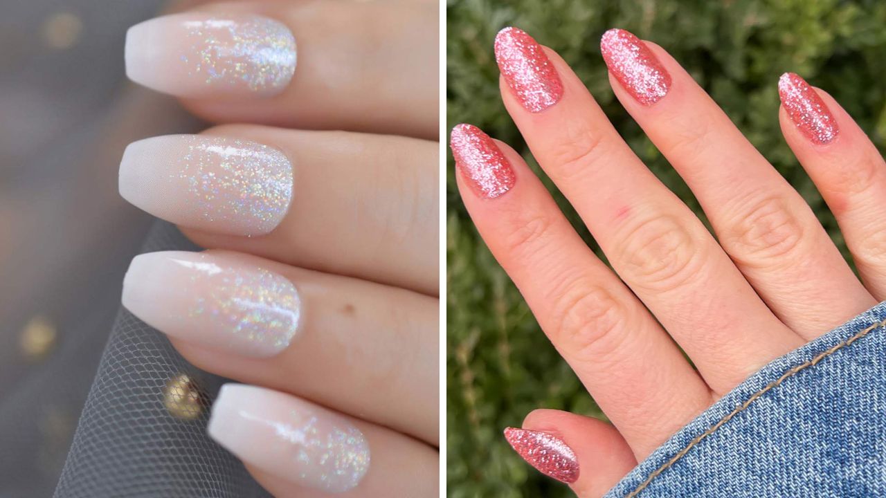 unhas brilhantes tendência 2025
