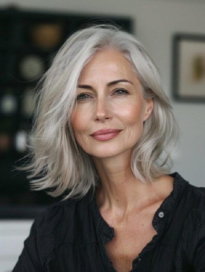 corte de cabelo lob para mulheres 50+