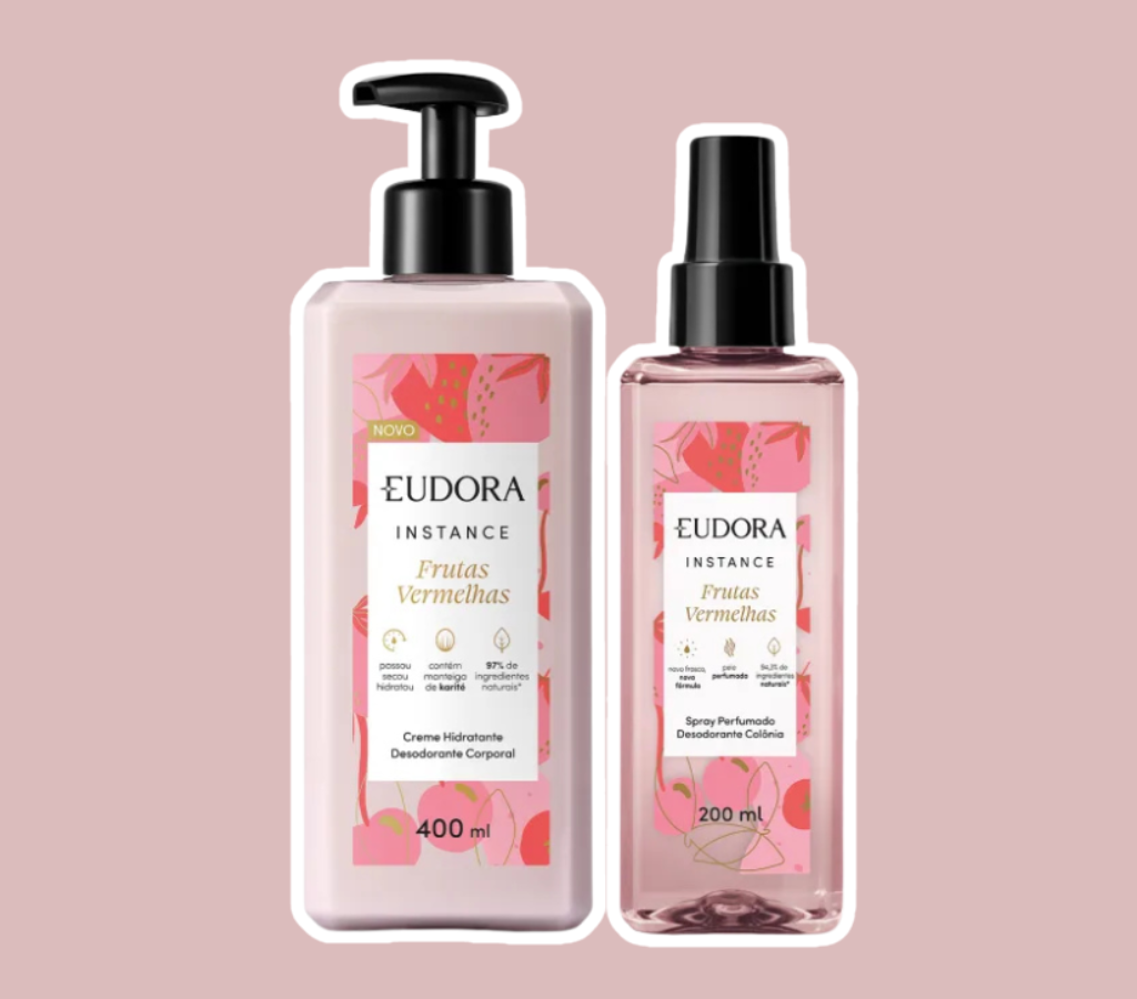 Body Splash e Hidrante Instance Frutas Vermelhas