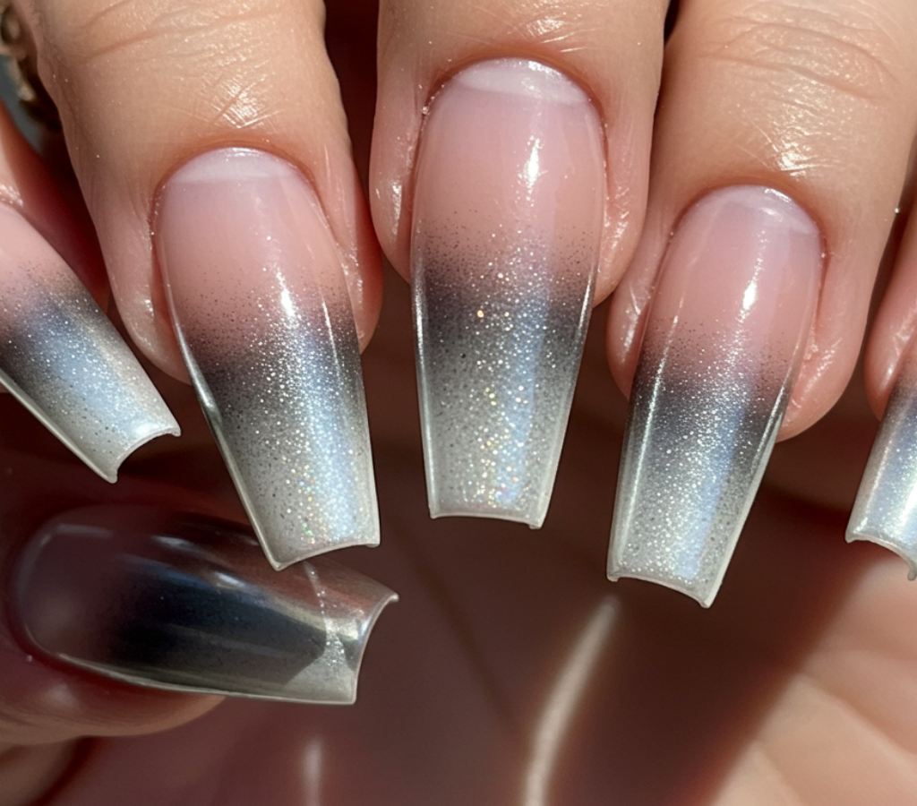 Francesinha cromada ombre