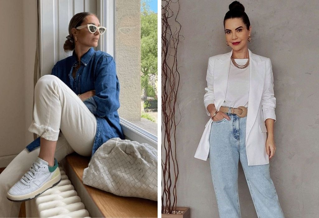 Jeans azul e off white