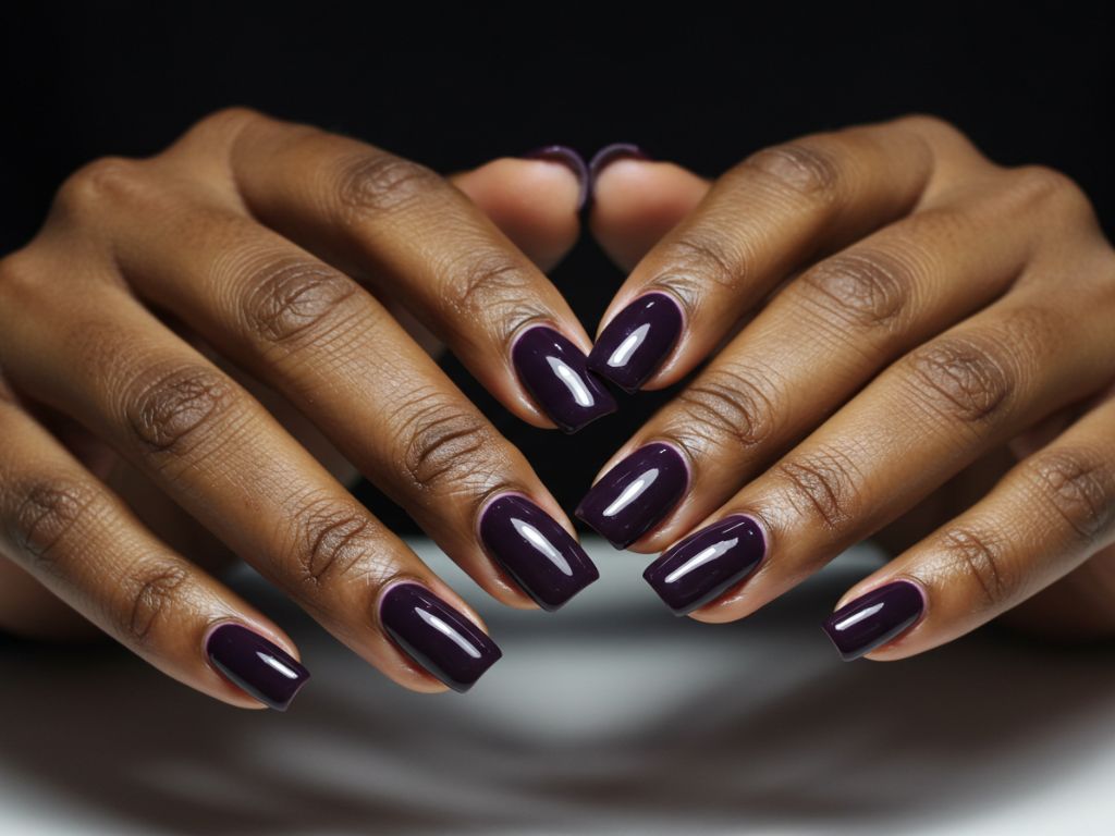Roxo muito escuro é uma das Cores de Esmalte fora de moda em 2025