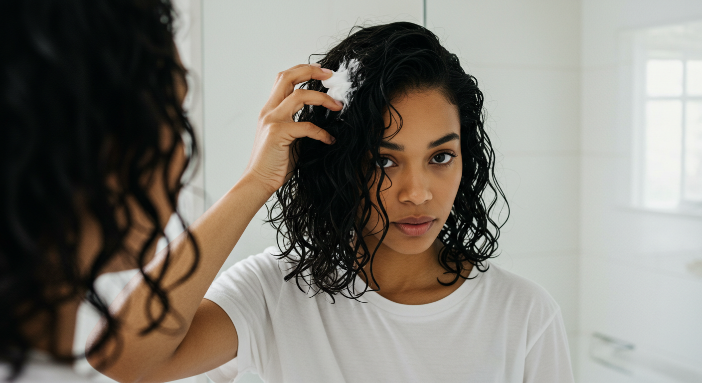 mousse no cabelo cacheado