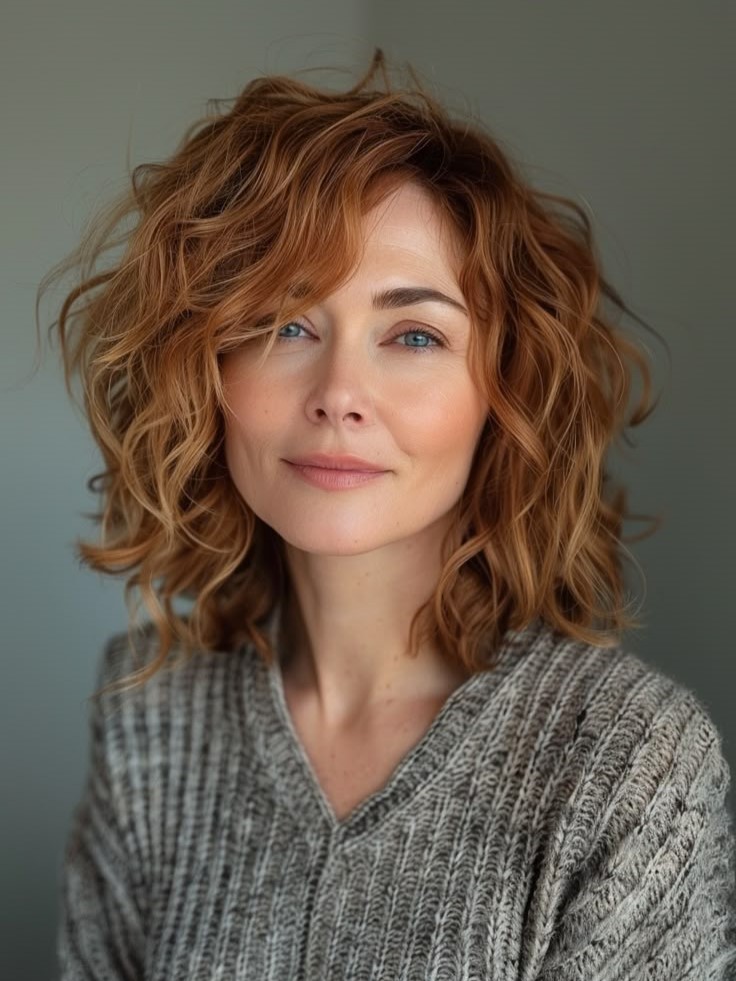 Corte de Cabelo Shaggy Médio para Mulheres Maduras