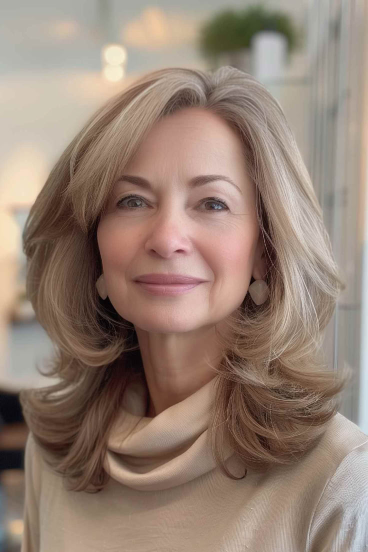 Cortes de cabelo 2025 mulher madura médio em camadas