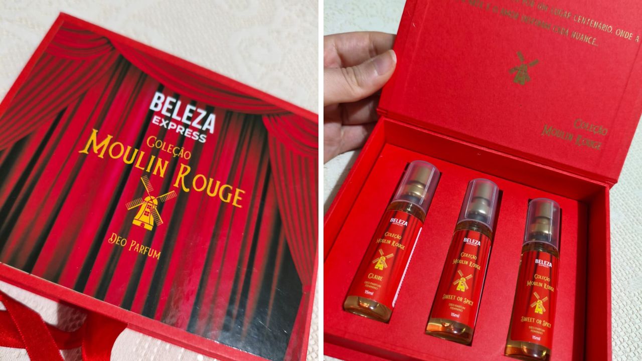 Kit de perfumes Coleção Moulin Rouge da Beleza Express