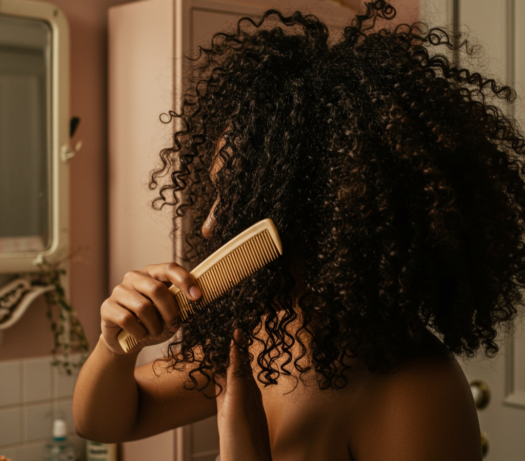 cabelos cacheados quase secos