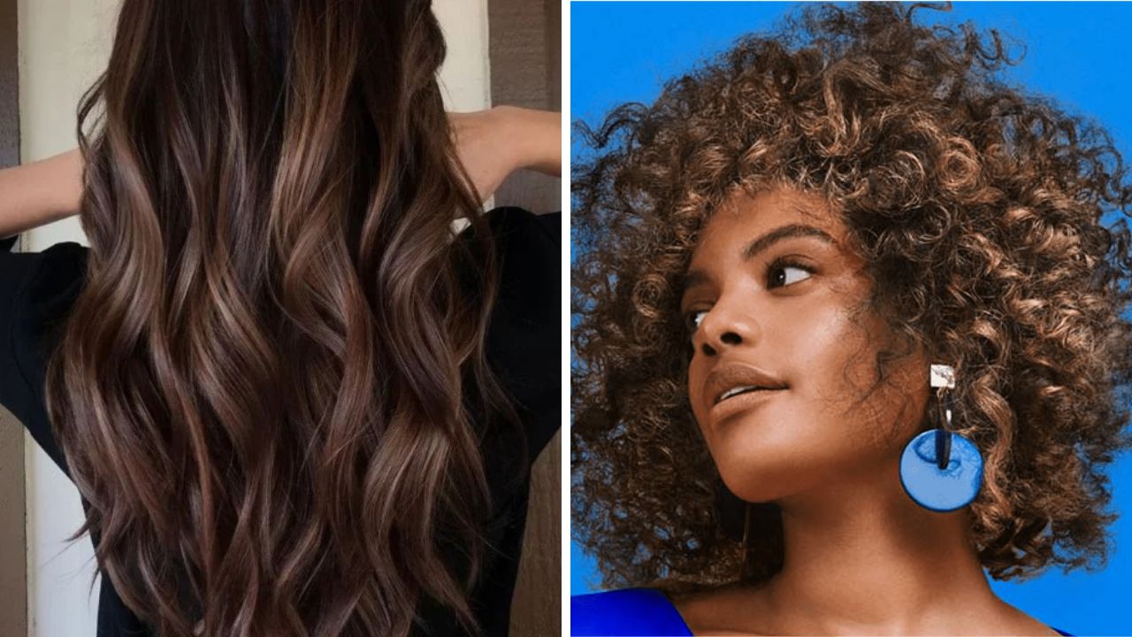 cabelos em tom de castanho escuro