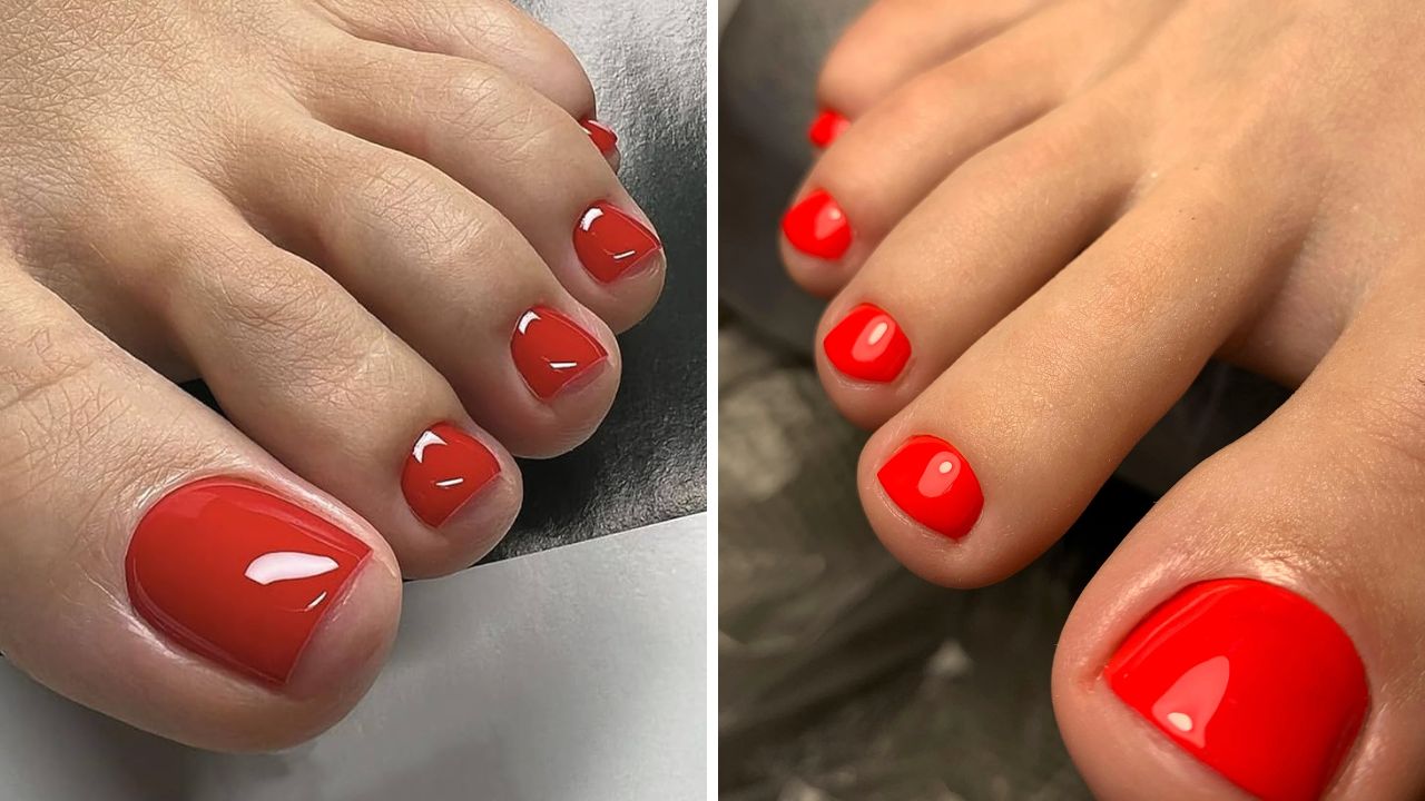 cor vermelha para unhas do pé