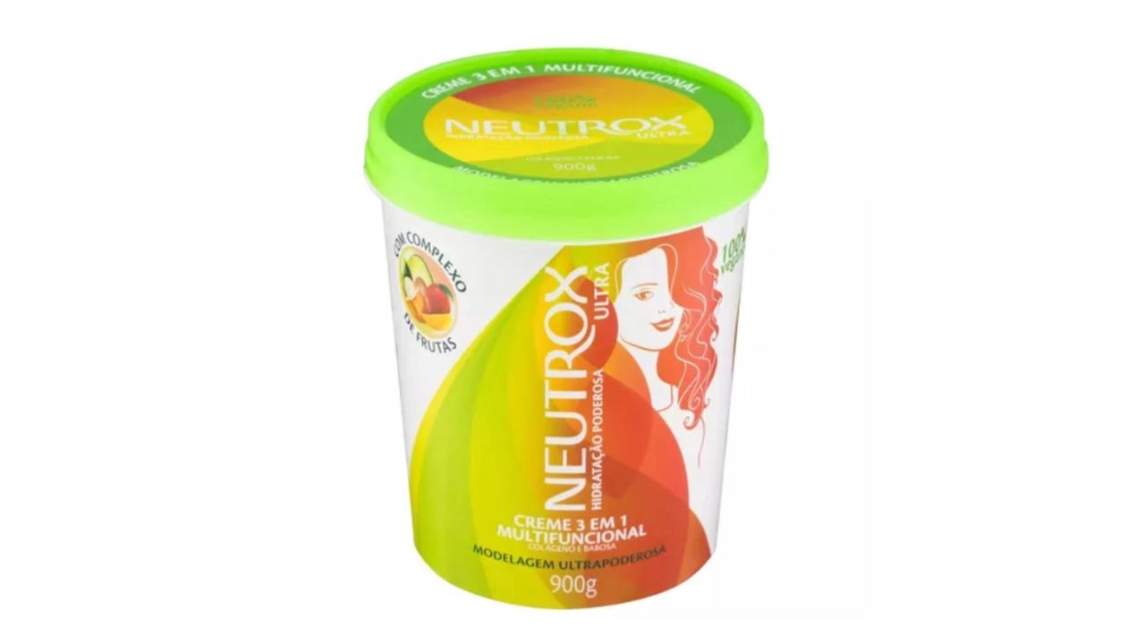creme de pentear cachos Neutrox da tampa verde