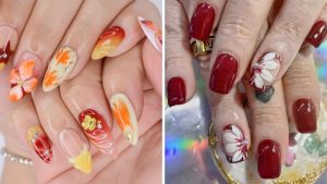 5 fotos de unhas decoradas com flores para você se inspirar para esse outono