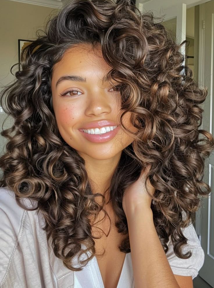 Balayage em cabelo castanho Mocha Mousse