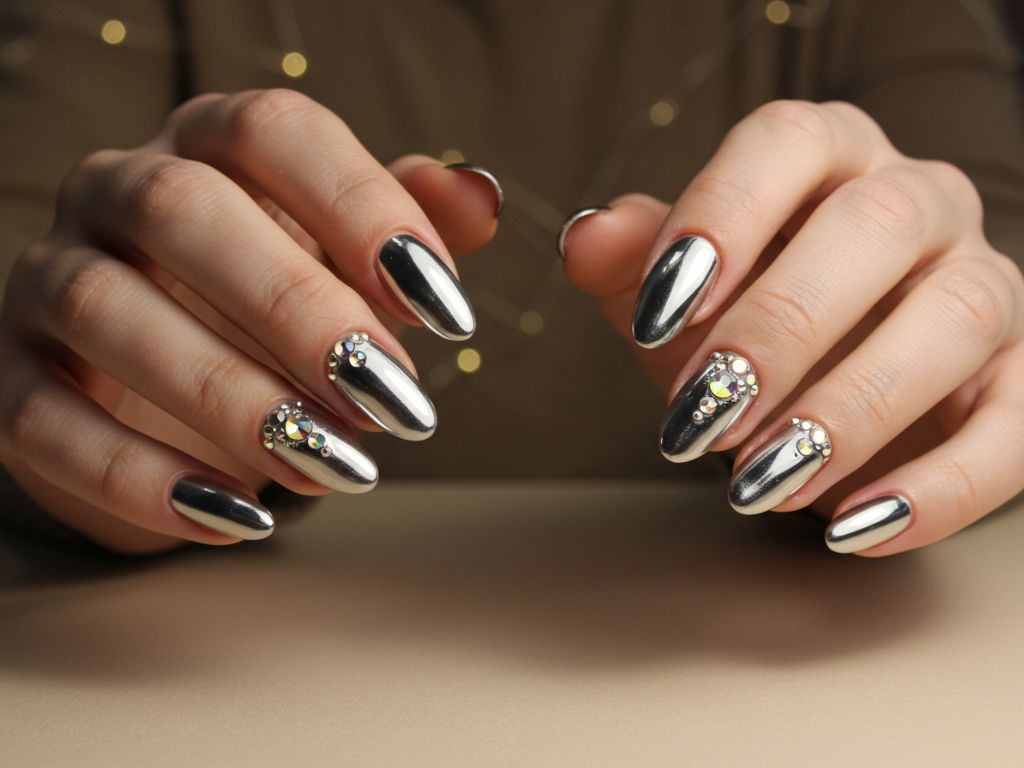 Unhas Metalizadas com Pedrarias