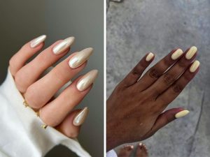 Vanilla é a cor do momento nas unhas decoradas