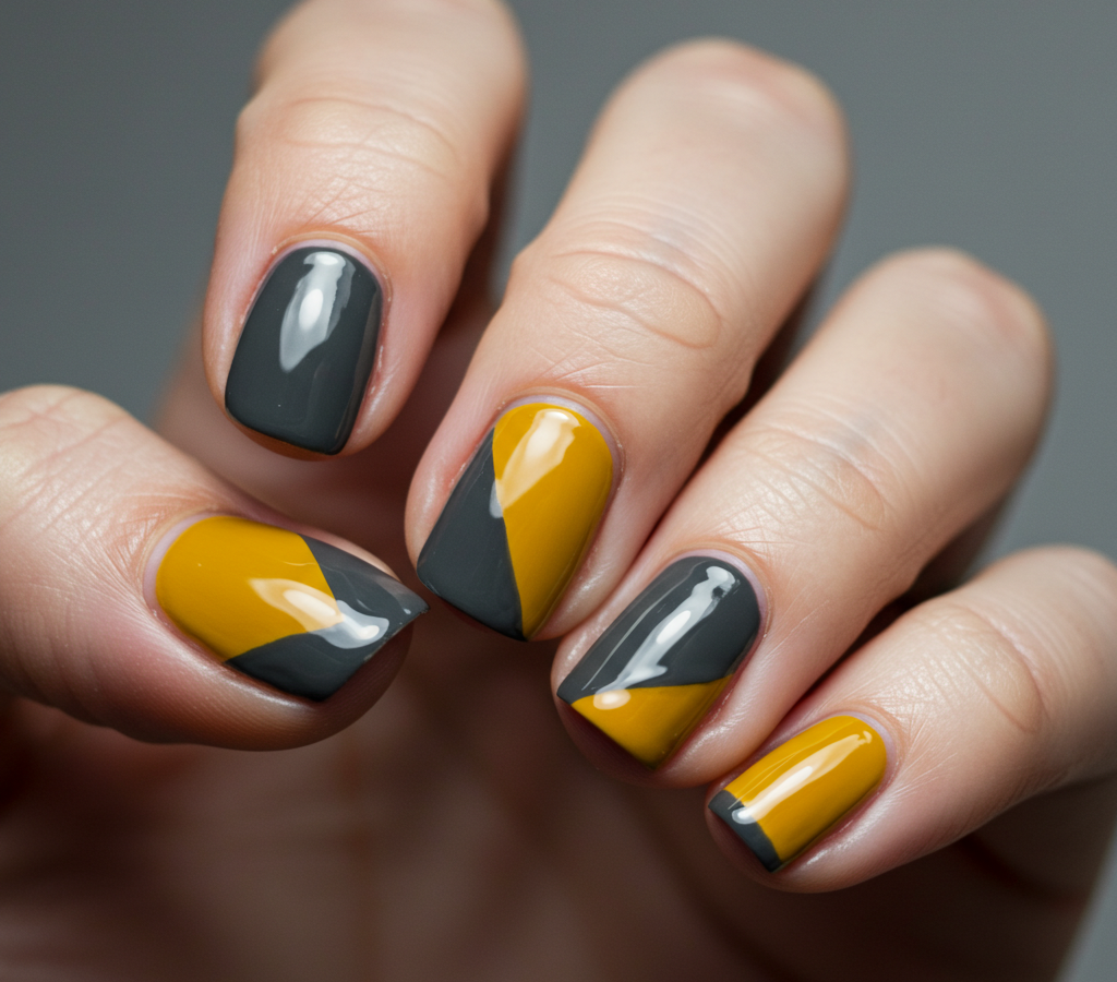 amarelo mostarda com cinza