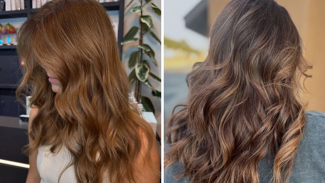 tons de mocha mousse para cabelo no outono 2025