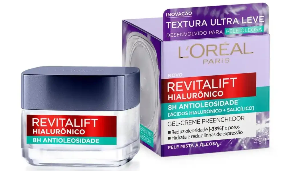 Gel creme Revitalift para pele oleosa hidratantes