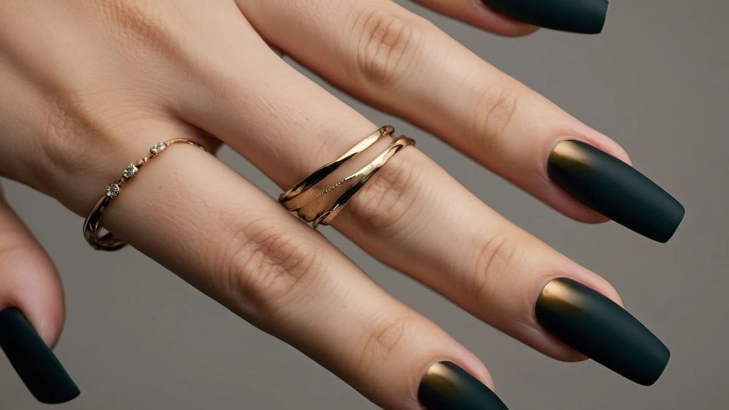 unhas decoração preta julho