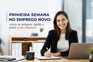 Profissional sorridente em escritório moderno com texto Financeiro 2026