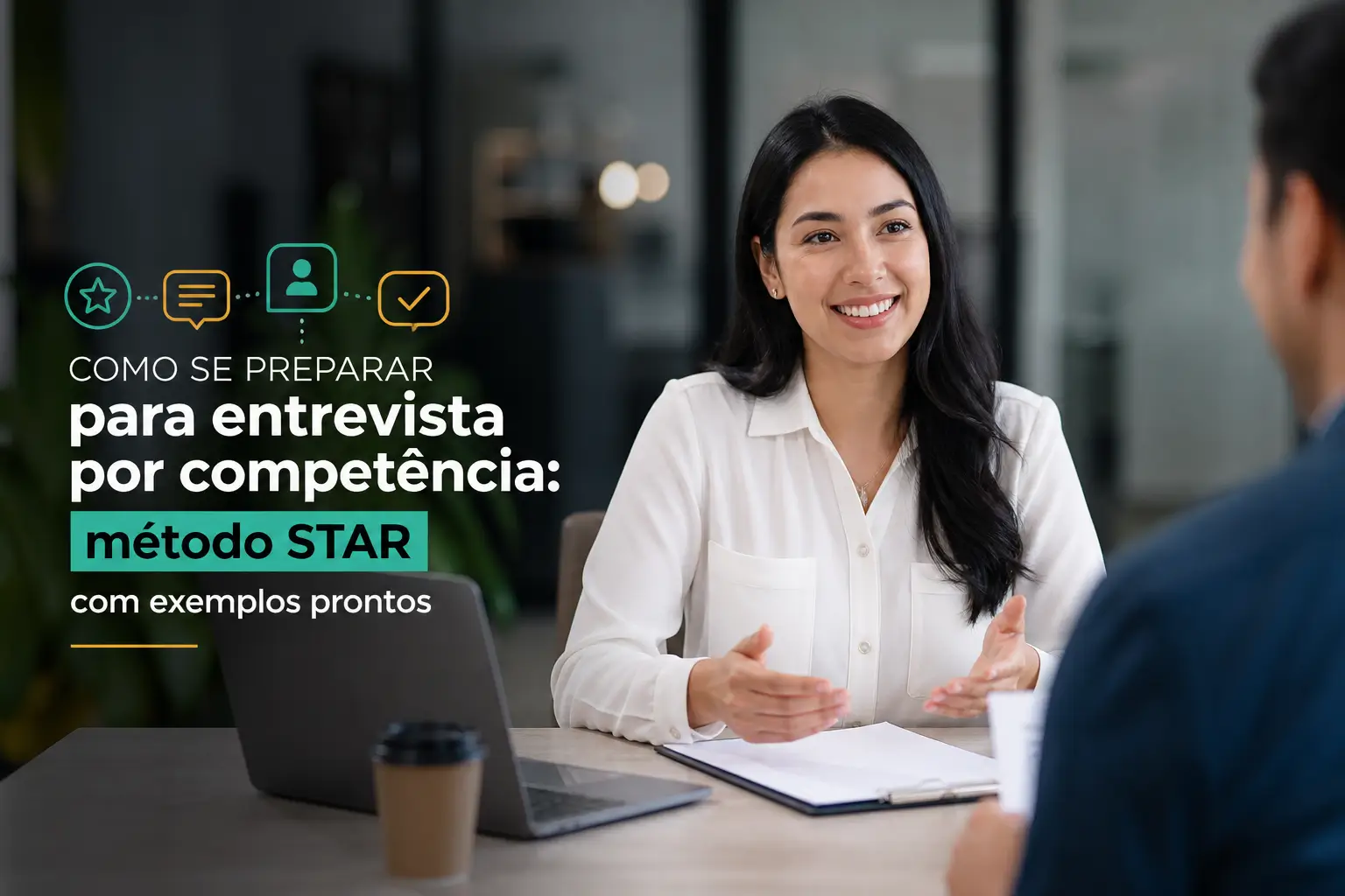 Mulher em entrevista usando método STAR para 2026