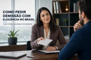 Consultora sorrindo em reunião sobre educacao financeira para brasileiros 2026