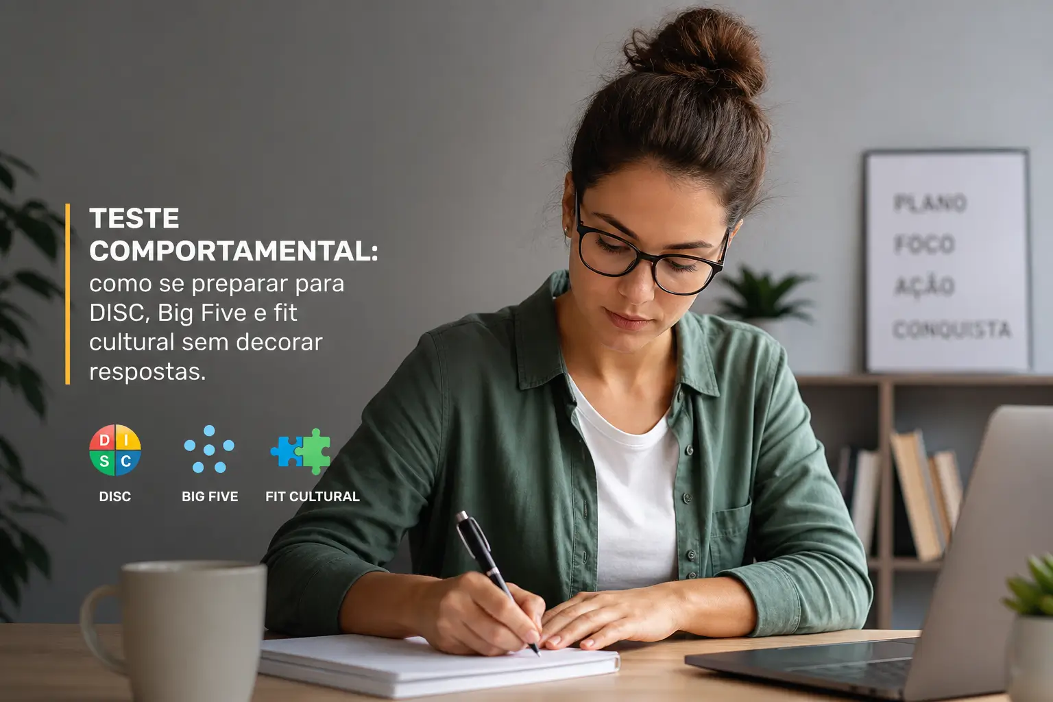 Mulher em home office escreve sobre educação financeira 2026